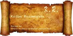 Kolbe Rozamunda névjegykártya